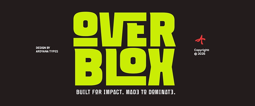 OverBlox: A Strong Block Font for Logos, Posters, and Branding